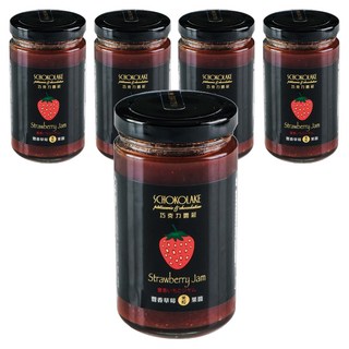 SCHOKOLAKE 巧克力雲莊 豐香草莓果粒果醬, 250g, 5罐