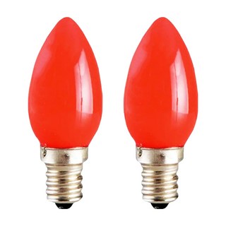 Combo 康寶 1W 紅殼燈泡 LED神明燈 E12 110/220VAC 適用於各類拜佛燈、神桌燈、蓮花燈、小夜燈, 紅光/黃光, 2個