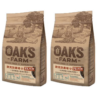 OAK'S FARM 小型成犬 天然無穀乾飼料, 鮭魚 + 磷蝦, 2kg, 2袋