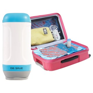 MODCON 摩肯 DR.SAVE 換季旅行都好用 抽真空機組 附電池3個 真空機 + 壓縮袋L 2個 + 壓縮袋S 2個, 1組, 1入