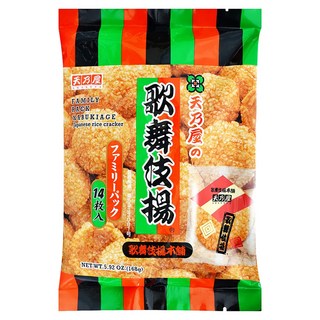 AMANOYA 天乃屋 歌舞伎揚量販包 日式米餅 家庭裝 14枚入, 1包, 168g