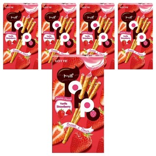 Toppo 夾心棒 香草草莓口味 40g 5盒 - 酥脆餅乾與香甜內餡的完美結合