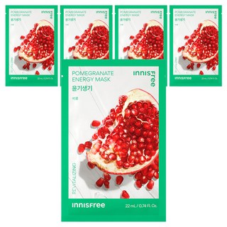 INNISFREE 我的真萃能量面膜 紅石榴款 22ml, 1入, 5片