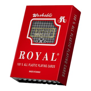 ROYAL 樂友 經典兩角防水撲克牌 0.25mm, 藍黑色, 1組