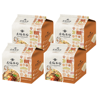 老鍋米粉 台灣米粉炒風味 100%台灣純米 新竹在地生產 傳統風味, 70g, 4包, 4袋