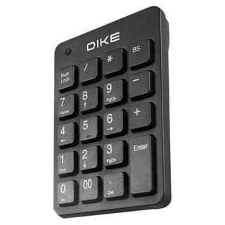 DIKE 巧克力19鍵數字薄膜鍵盤, 黑色, 1個