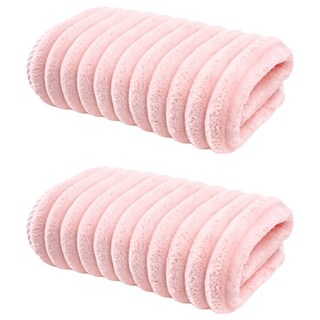 糖果絨浴巾 139.5x71.5cm, 櫻花粉, 2條