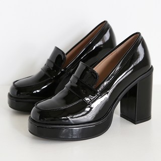 단골언니 여성용 가보시 10cm 힐 베이직 코인 로퍼