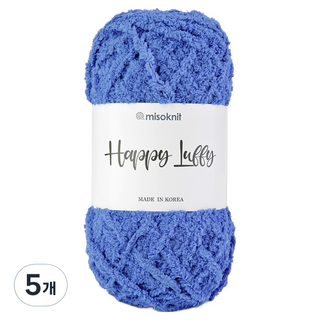 misoknit Happy Loopy 柔軟超細纖維睡眠編織線 80g, 114 中藍色, 5個