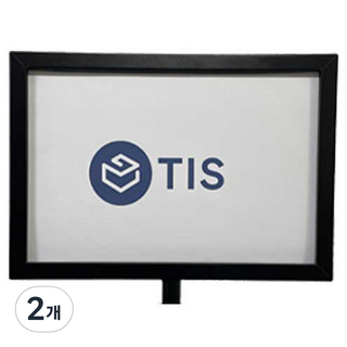 TIS 橫式隔離柱告示牌海報架, 黑色, 2個