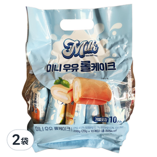 保興迷你牛奶蛋糕捲 10個, 200g, 2袋