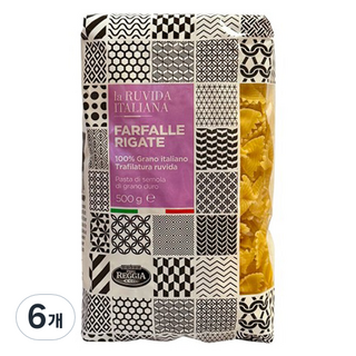 Pasta REGGIA La Ruvida 銅模蝴蝶麵, 500g, 6個