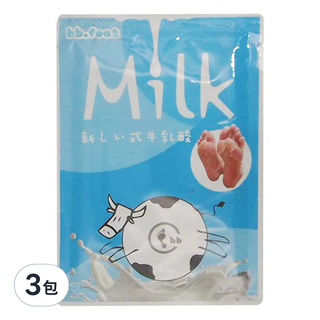 bb.foot 純天然牛奶酸去厚角質足膜 60ml, 3包, 40ml, 1包