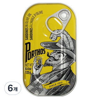 포르토스 올리브오일 정어리, 125g, 6개