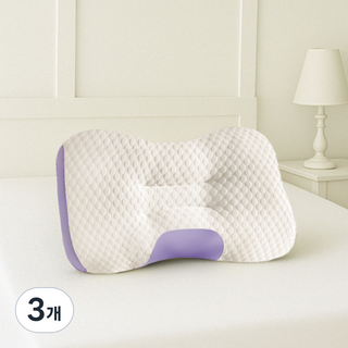 그린모먼트랩 목편한 딥슬립 경추 베개, 3개, 퍼플