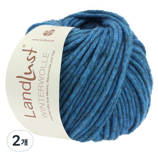 美麗諾混紡編織毛線, 2個, 15鈷藍斑駁