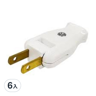 超電王 SNB605 180度可旋轉插頭 安全防火材質 台灣製造, 5cm, 白色, 6入