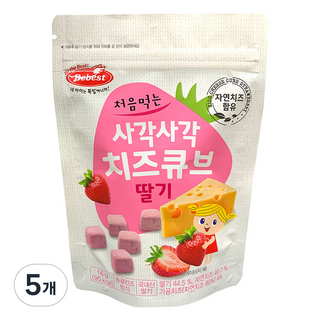Bebest 初次品嚐的香脆起司方塊, 草莓, 16g, 5個