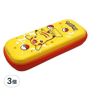 PoKeMoN 寶可夢 硬殼多功能收納盒 22 x 9.5 x 4.5cm 皮卡丘, 3個