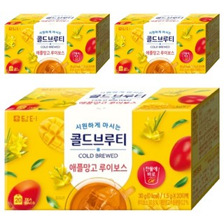 Damtuh 丹特 盒裝冷泡茶包 愛文芒果南非國寶茶, 20包, 3盒, 1.5g
