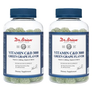 닥터브라이언 비타민C&D 3000 청포도맛 300g, 100정, 2개
