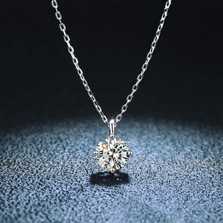 엔클레어 여성용 모이사나이트 랩다이아몬드 4프롱 1캐럿 18k 목걸이