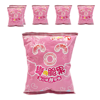 乖乖 玉米脆果 彎的脆果 草莓煉乳, 非油炸, 不含防腐劑, 非基因改造玉米, 40g, 6包