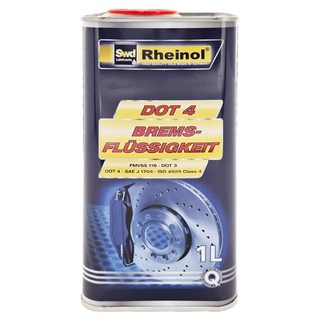 Swd RHEINOL DOT 4 號煞車油 合成高性能 適用於現代汽車碟式或鼓式製動器, 1個