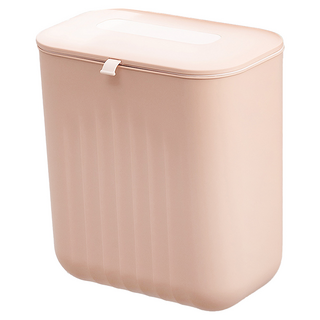 廚房浴室壁掛垃圾桶組, 多用途靈活運用, 無痕黏貼免打孔, 11L/7L, 29 x 26 x 16cm, 櫻花粉色