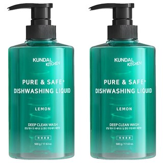 KUNDAL 昆黛爾 蔬果碗盤深層清潔洗潔精 羅勒香 2入, 1kg, 1盒