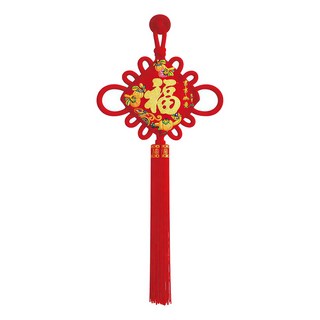 小麥購物 福字中國結掛件 柿柿如意掛須#15 CNY012, 紅色