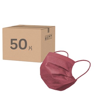 SH 上好生醫 成人平面醫療口罩 未滅菌, 玫瑰煙粉, 50片, 1盒