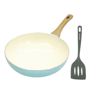 FACKELMANN 法克漫 璀璨碧藍陶瓷不沾深炒鍋 + 漏煎鏟兩件組 5550781, 28cm, 1組