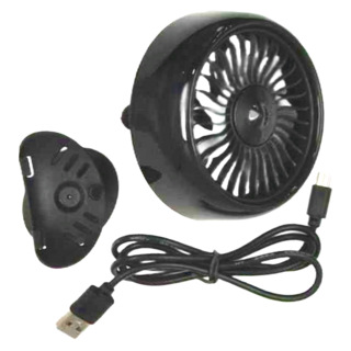 STAR CANDY 車用空調強力風扇 廣角送風 萬向轉動頭 創新7片扇葉 三檔風速 USB接口 氣氛圍彩燈, A133, 經典黑色