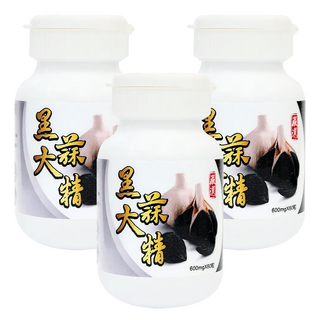 必盛氏 醱酵黑大蒜精 無蒜臭味 含18種胺基酸, 600mg, 60顆, 3罐