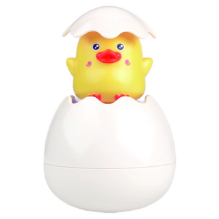 OhBabyLaugh 愛笑寶 洗澡玩具 噴水蛋 9 x 9.5~14.5cm 3歲以上, 黃色小鴨, 1個