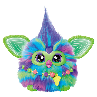 Hasbro 孩之寶 Furby 菲比小精靈 電子互動絨毛玩偶, 22.8cm, 極光藍綠色, 1盒