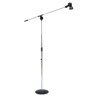 YHY 永鴻億 直斜兩用型高級麥克風架+夾頭+圓形底座 電鍍鉻色 MK-132 台灣製造, 1組