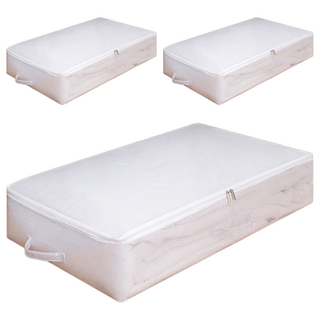 WE CHAMP 加厚床底收納袋 80*47*15CM, 白色, 3個