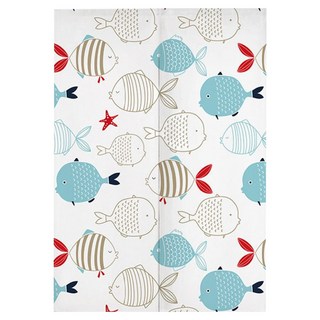 半島良品 棉麻門簾風水簾 長款, 可愛魚群