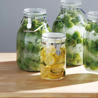 日本星硝 手提扣式玻璃密封醃漬罐, 1罐, 1L