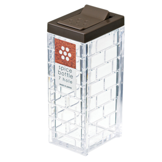 INOMATA 7孔調味罐-63ml-咖啡色, 2入組, 日本製, 可重複使用, 1組