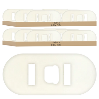 FaSoLa 2孔插座保護蓋 3.4 x 1.7cm 6個, 白色, 2組