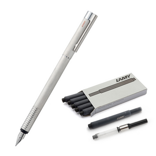 LAMY 鋼筆標誌高級實用套組, EF, Brushed Steel