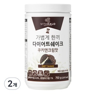 Vitahalo Light One Meal Diet Shake Cookie and Cream Flavor, 750g, 2個