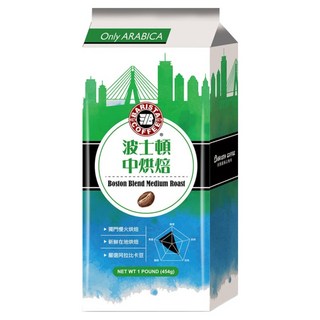 西雅圖BARISTA COFFEE 波士頓中烘焙綜合咖啡豆, 咖啡豆(無研磨), 454g, 1包