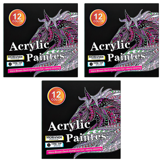 上手家居 莫蘭迪色丙烯馬克筆 色彩柔和 覆蓋力強 安全無毒, 3盒, 12色