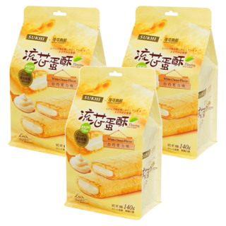 巧戀流芯蛋酥-白巧克力 3入 酥脆口感 獨立包裝 下午茶點心首選, 140g, 3袋