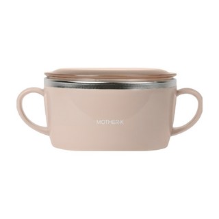 MOTHER-K 輕奢不鏽鋼含蓋兒童餐碗, 250ml 雙耳設計方便小手握持, 暖陽棕, 1個