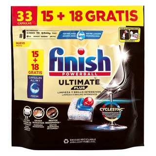 finish ULTIMATE PLUS 極致強效洗碗錠 33顆, 1包, 402.6g
